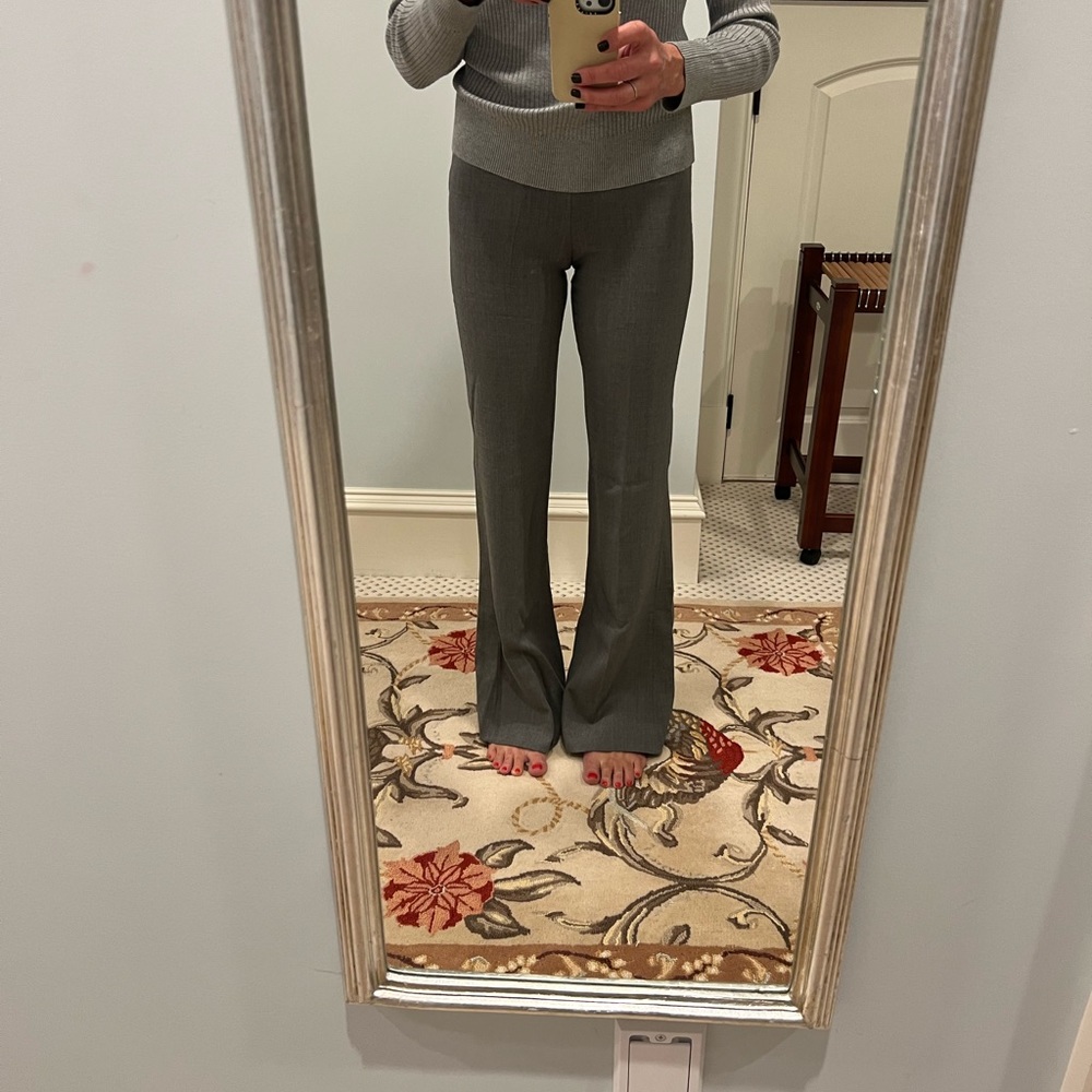 Theory wool gray wide leg pants